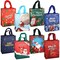 8 PCS Christmas Gift Bags,Christmas Tote Bags with Handles, Christmas Treat Bags, Multifunctional Non-Woven Christmas Bags for Gifts Wrapping Shopping, Xmas Party Supplies, 12.2×9.8×4.5inch